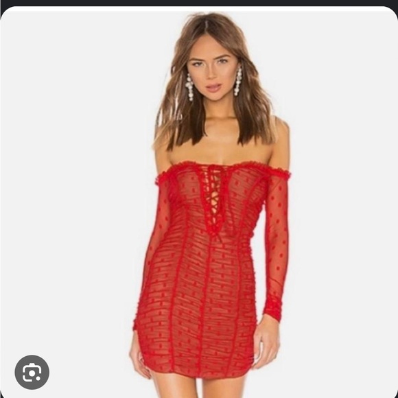 REVOLVE MAJORELLE Red Valentines 💌 Ruched Party Cocktail Mini Size Medium NWT - Picture 1 of 10